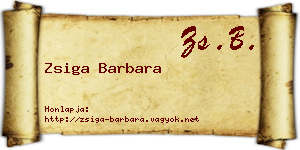 Zsiga Barbara névjegykártya